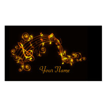 Black and Gold Swirling Musical Notes Business Car business cards