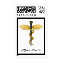Black and Gold Winged Staff postage by Spice Black and Gold Winged Staff postage