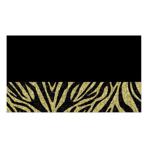 Black and Gold Zebra Professional Business Card (back side)
