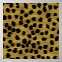 Black and Golden Brown Cheetah Print Pattern.