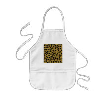 Black and Golden Brown Cheetah Print Pattern. Apron