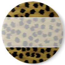 Black and Golden Brown Cheetah Print Pattern. Pinback Buttons