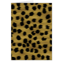 Black and Golden Brown Cheetah Print Pattern. Card