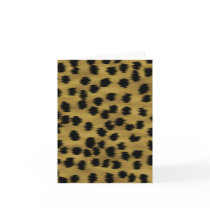 Black and Golden Brown Cheetah Print Pattern. Greeting Cards