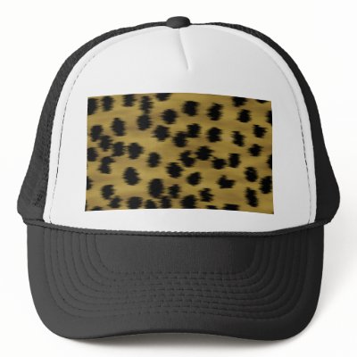 Black and Golden Brown Cheetah Print Pattern. Trucker Hat by Graphics_By_Metarla