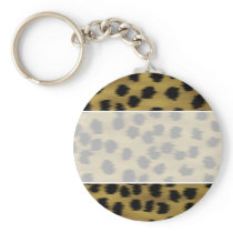 Black and Golden Brown Cheetah Print Pattern. Key Chains