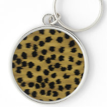 Black and Golden Brown Cheetah Print Pattern. Key Chains