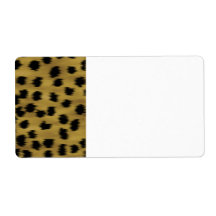 Black and Golden Brown Cheetah Print Pattern. Personalized Shipping Label