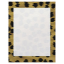 Black and Golden Brown Cheetah Print Pattern. Custom Letterhead