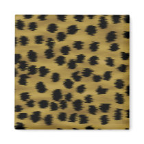Black and Golden Brown Cheetah Print Pattern. Refrigerator Magnets