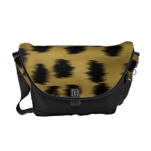 Black and Golden Brown Cheetah Print Pattern. Courier Bags