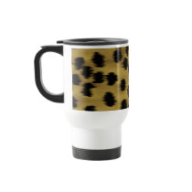 Black and Golden Brown Cheetah Print Pattern. Coffee Mugs