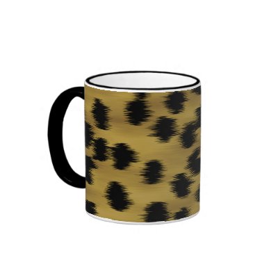 Black and Golden Brown Cheetah Print Pattern. Coffee Mug by Graphics_By_Metarla