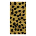 Black and Golden Brown Cheetah Print Pattern. Photo Card