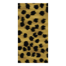 Black and Golden Brown Cheetah Print Pattern. Photo Card