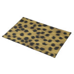 Black and Golden Brown Cheetah Print Pattern. Placemat