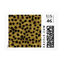 Black and Golden Brown Cheetah Print Pattern. Stamps