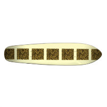 Black and Golden Brown Cheetah Print Pattern. Skate Decks