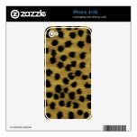 Black and Golden Brown Cheetah Print Pattern. Decals For iPhone 4S