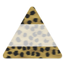 Black and Golden Brown Cheetah Print Pattern. Triangle Stickers