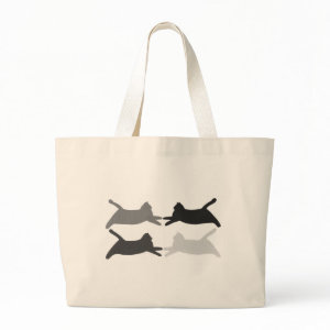 Black and gray acrobat cats tote bags bag