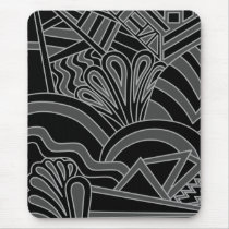 Black and Gray Art Deco Design. Mouse Pad
