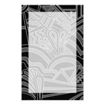 Black and Gray Art Deco Design. Stationery