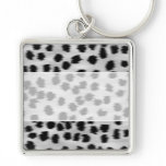 Black and Gray Cheetah Print Pattern. Keychains
