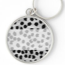 Black and Gray Cheetah Print Pattern. Key Chains