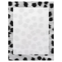 Black and Gray Cheetah Print Pattern. Custom Letterhead