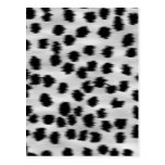 Black and Gray Cheetah Print Pattern. Postcard