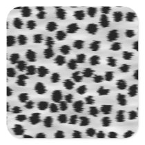Black and Gray Cheetah Print Pattern. Square Stickers