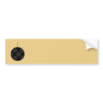 Black and Gray Christmas Bauble on Gold. Bumper Stickers