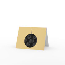 Black and Gray Christmas Bauble on Gold. Cards