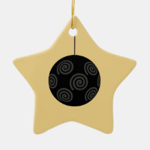 Black and Gray Christmas Bauble on Gold. Christmas Ornament