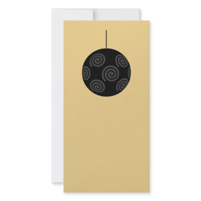 Black and Gray Christmas Bauble on Gold. Photo Card Template by Graphics_By_Metarla