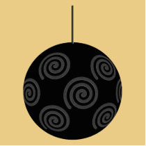 Black and Gray Christmas Bauble on Gold. Photo Cut Out