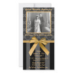 Black And Gray Damask Golden Anniversary Card Photo Card Template