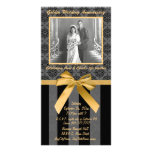 Black And Gray Damask Golden Anniversary Card Photo Card Template