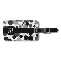 Black and Gray Dots Luggage Tag