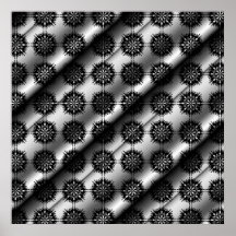 Black and Gray Stylish Elegant Pattern. Poster