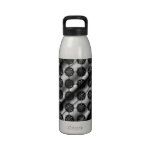Black and Gray Stylish Elegant Pattern. Water Bottle