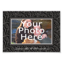 Black and Gray Swirl Elegant Photo Border w/Text