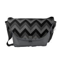 Black and Gray Zig Zag Pattern. Commuter Bag