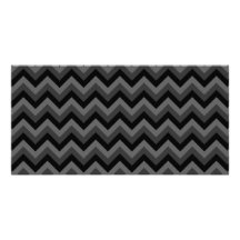Black and Gray Zig Zag Pattern. Customized Photo Card