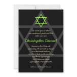 Black and Green Bar Mitzvah Invitation
