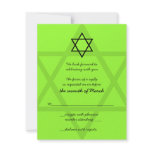 Black and Green Bar Mitzvah Reply Card