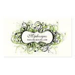 black and green Chic Business Cards business cards