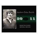 Black and Green Class Band Graduation Personalized Announcement