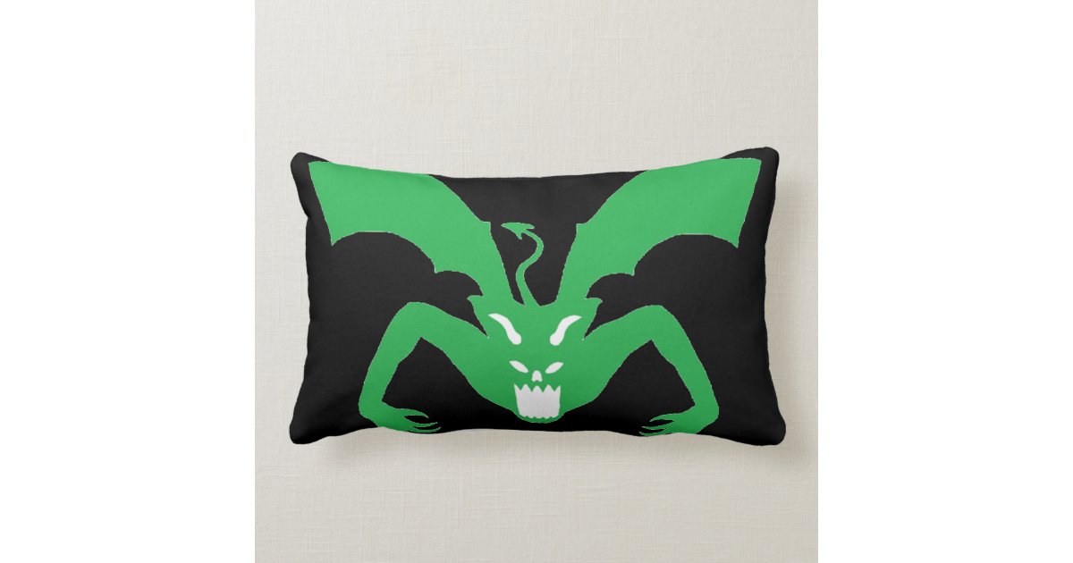 Black And Green Devil Throw Pillow Zazzle
